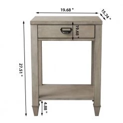 Antique Gray Wash Country One-Drawer Side Table by ANBAZAR -ANBAZAR Sales antique gray anbazar end side tables gj 159 c3 1000