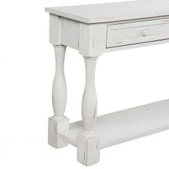 64 inch Long Console Table with Drawers and Shelf, Sofa Table Entryway Table for Hallway, Living Room, Antique White by ANBAZAR -ANBAZAR Sales antique white anbazar sideboards buffet tables kz 112 k a0 1000