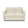 54.5"W Chenille Loveseats Sofa Bed with Pull-out Bed, Adjsutable Back and Two Arm Pocket-Beige by ANBAZAR