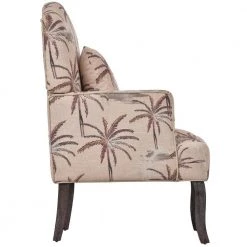 Retro linen Fabric Tufted Armchair，Upholstered Single Sofa，Comfy Reading Chair for Living Room Bedroom by ANBAZAR -ANBAZAR Sales beige leaf anbazar accent chairs ff116 c 31 1000