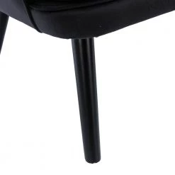 Accent Sofa Chair, Bedroom High Back Chair, Tufted Upholstered Armchair, Living Room Leisure Chair, Wood Leg, Black by ANBAZAR -ANBAZAR Sales black anbazar accent chairs wjz 068b 4f 1000