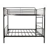 Black Twin Over Twin Bunk Bed with Metal Frame and Ladder, Kids Twin Size Bunk Bed Frame with Full-length Saferail by ANBAZAR
