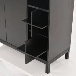 34 In Sideboards and Buffets With Storage Coffee Bar Cabinet Wine Racks Storage Server Dining Room Console Black by ANBAZAR -ANBAZAR Sales black anbazar console tables ff44 b fa 1000