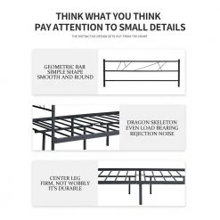 Black Twin Size Metal Platform Bed with Headboard and Footboard, Sturdy Kids Platform Bed Frame with Steel Support Slats by ANBAZAR -ANBAZAR Sales black anbazar kids beds 01391anna b 4f 1000