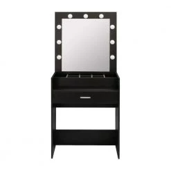 61.00"H x 27.56"W x 16.93"D Home source 9-bulb mirror dressing table set with and fool efficiency unit, 1 drawer by ANBAZAR