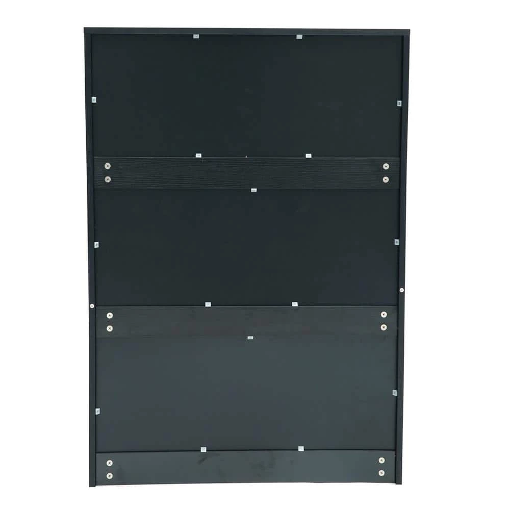 5-Drawer Dresser, NightStands in Black Woodgrain Modern Design, Tall Chest of Drawers, 30.31" x 43.9" x 16.54" Black by ANBAZAR 4 5-Drawer Dresser, NightStands in Black Woodgrain Modern Design, Tall Chest of Drawers, 30.31" x 43.9" x 16.54" Black by ANBAZAR - Image 4