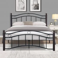 Queen Size Metal Platform Bed Frame with Headboard and Footboard, Sturdy Steel Slat Support/no spring base required by ANBAZAR -ANBAZAR Sales black anbazar platform beds d 001011 j1 31 1000