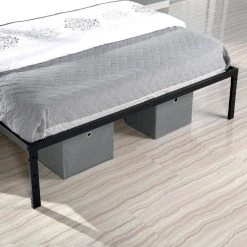 Black Metal Frame, Queen Size Platform Bed, Frame Bed,Platform Frame Bed with Slats,No Box Spring,Storage Under the Bed, by ANBAZAR -ANBAZAR Sales black anbazar platform beds wjz 127 4f 1000