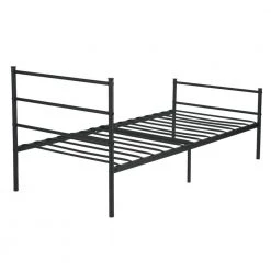 Black Bed Frame, Twin Size Platform Bed, Platform Frame Bed with High Headboard and Footboard, Metal Tube, No Box Spring by ANBAZAR -ANBAZAR Sales black anbazar platform beds wjz 129 4f 1000