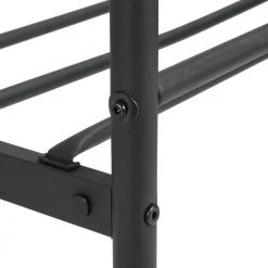 Black Bed Frame, Twin Size Platform Bed, Platform Frame Bed with High Headboard and Footboard, Metal Tube, No Box Spring by ANBAZAR -ANBAZAR Sales black anbazar platform beds wjz 129 fa 1000