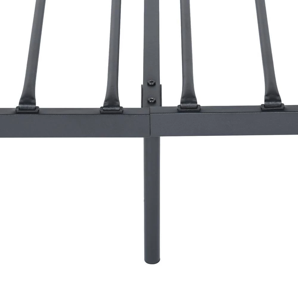 Black Bed Frame, Metal Twin size Platform Bed, Frame Bed with High Headboard and Footboard, Metal Tube, No Box Spring by ANBAZAR 10 Black Bed Frame, Metal Twin size Platform Bed, Frame Bed with High Headboard and Footboard, Metal Tube, No Box Spring by ANBAZAR - Image 10