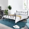 Black Bed Frame, Full size Platform Bed, Platform Frame Bed with High Headboard and Footboard ,Metal Slats,No Box Spring by ANBAZAR