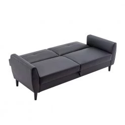 Modern Loveseat Sofa 32.7" Square Arm Couch PU Leather Folding Sofa Bed with Storage Box, Straight Sofa ( black ) by ANBAZAR 11 Modern Loveseat Sofa 32.7" Square Arm Couch PU Leather Folding Sofa Bed with Storage Box, Straight Sofa ( black ) by ANBAZAR -ANBAZAR Sales black anbazar sofas couches wkx05 bk c3 1000