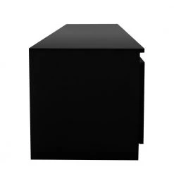 55 " TV Stand with 2 Center Drawers and Open Shelves, TV Stand Center Modern High-Gloss LED TV Cabinet， Black by ANBAZAR -ANBAZAR Sales black anbazar tv stands ff84 b c3 1000