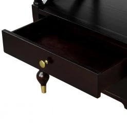 Modern Black Cherry Bedside Nightstand with Two Drawers, Solid Wood End Side Table 27.5"H 23.6"W 17"D by ANBAZAR -ANBAZAR Sales black cherry anbazar nightstands 00411anna fa 1000