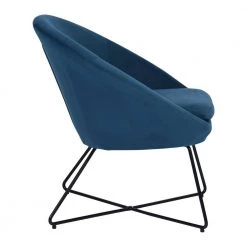 Velvet Accent Chair, Club Armchair, Tufted Soft Cushion Leisure Chair, Metal Leg, Bedroom, Living Room, Salon, Blue by ANBAZAR 16 Velvet Accent Chair, Club Armchair, Tufted Soft Cushion Leisure Chair, Metal Leg, Bedroom, Living Room, Salon, Blue by ANBAZAR -ANBAZAR Sales blue anbazar accent chairs wjz 119c 66 1000