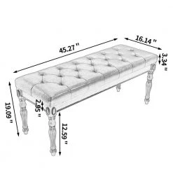 18.89 in. H x 45.27 in. W x 16.14 in. D Brown Solid Wood High Elastic Shoe Bench, Shoe Changing Stool by ANBAZAR -ANBAZAR Sales brown anbazar bedroom benches gj 145 c3 1000
