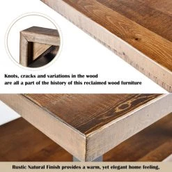 Rustic 22 in.Brown Solid Wood Home Coffee Table with Bottom Shelf, Square Coffee Table with Iron Frame for Living Room by ANBAZAR -ANBAZAR Sales brown anbazar coffee tables 01478anna d 44 1000