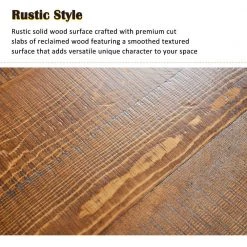 Rustic 22 in.Brown Solid Wood Home Coffee Table with Bottom Shelf, Square Coffee Table with Iron Frame for Living Room by ANBAZAR -ANBAZAR Sales brown anbazar coffee tables 01478anna d 76 1000