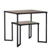 Dual Tier Coffee & Tea Small Square End Table, Side Table with 2-Tier Storage Shelf for Living Room and Office, Brown by ANBAZAR