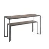 30" Tall Brown Rectangle Wood Metal frame Coffee Table with 2-Tier Storage Shelf by ANBAZAR