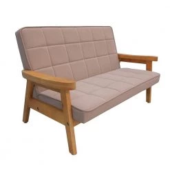 Microfibres Fabric Upholstered Leisure Sofa Chair with Wood Armrest, Bench for Children (Set of 1) by ANBAZAR -ANBAZAR Sales cream anbazar kids chairs wkx126 c c3 1000