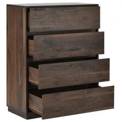 Mid-Century Modern Dark Brown Wood 4 Drawers Chest of Drawers, Classic Storage Dresser Beside Table for Home, Office by ANBAZAR 12 Mid-Century Modern Dark Brown Wood 4 Drawers Chest of Drawers, Classic Storage Dresser Beside Table for Home, Office by ANBAZAR -ANBAZAR Sales dark brown anbazar chest of drawers 01527anna a 77 1000