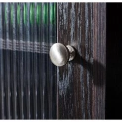 Dark Brown Buffet Cabinet with Glass Doors, Sideboard (59.8 in. W x 15.8 in. D x 33.5 in. H) by ANBAZAR -ANBAZAR Sales dark brown anbazar sideboards buffet tables yh 0033 1f 1000