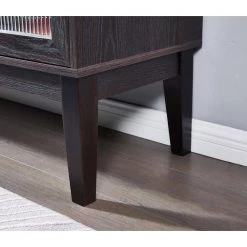 Dark Brown Buffet Cabinet with Glass Doors, Sideboard (59.8 in. W x 15.8 in. D x 33.5 in. H) by ANBAZAR -ANBAZAR Sales dark brown anbazar sideboards buffet tables yh 0033 44 1000