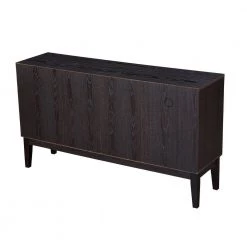 Dark Brown Buffet Cabinet with Glass Doors, Sideboard (59.8 in. W x 15.8 in. D x 33.5 in. H) by ANBAZAR -ANBAZAR Sales dark brown anbazar sideboards buffet tables yh 0033 66 1000