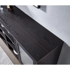 Dark Brown Buffet Cabinet with Glass Doors, Sideboard (59.8 in. W x 15.8 in. D x 33.5 in. H) by ANBAZAR -ANBAZAR Sales dark brown anbazar sideboards buffet tables yh 0033 a0 1000