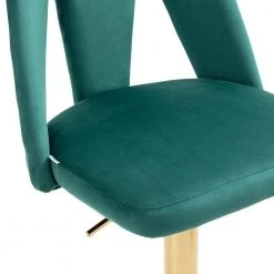 Tufted Upholstered Bar Stool, Height Adjustable Bar Chair, Bar Stool with Nail Back and Footrest,Counter Height,Emerald by ANBAZAR -ANBAZAR Sales emerald anbazar bar stools wjz 124a 1f 1000