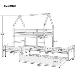Espresso Twin over Twin over Twin Triple Bunk beds with Trundle, Sturdy Wooden Playhouse Kid Bunk Bed by ANBAZAR 13 Espresso Twin over Twin over Twin Triple Bunk beds with Trundle, Sturdy Wooden Playhouse Kid Bunk Bed by ANBAZAR -ANBAZAR Sales espresso anbazar bunk beds 00692anna 1f 1000