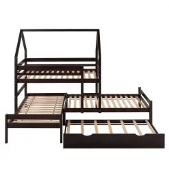 Espresso Twin over Twin over Twin Triple Bunk beds with Trundle, Sturdy Wooden Playhouse Kid Bunk Bed by ANBAZAR 12 Espresso Twin over Twin over Twin Triple Bunk beds with Trundle, Sturdy Wooden Playhouse Kid Bunk Bed by ANBAZAR -ANBAZAR Sales espresso anbazar bunk beds 00692anna 4f 1000