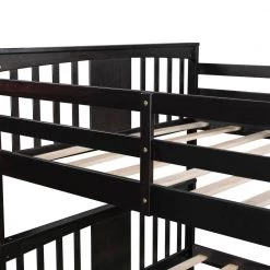 Wood Bunk Bed, Full Over Full Bunk Bed Frame with Ladder, No Box Spring Needed Espresso by ANBAZAR 15 Wood Bunk Bed, Full Over Full Bunk Bed Frame with Ladder, No Box Spring Needed Espresso by ANBAZAR -ANBAZAR Sales espresso anbazar bunk beds ff78 p 1d 1000