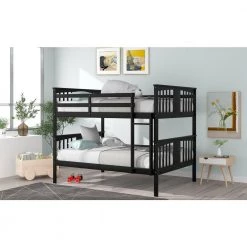 Wood Bunk Bed, Full Over Full Bunk Bed Frame with Ladder, No Box Spring Needed Espresso by ANBAZAR 23 Wood Bunk Bed, Full Over Full Bunk Bed Frame with Ladder, No Box Spring Needed Espresso by ANBAZAR -ANBAZAR Sales espresso anbazar bunk beds ff78 p 31 1000