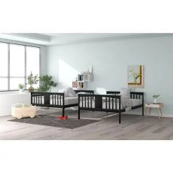 Wood Bunk Bed, Full Over Full Bunk Bed Frame with Ladder, No Box Spring Needed Espresso by ANBAZAR 20 Wood Bunk Bed, Full Over Full Bunk Bed Frame with Ladder, No Box Spring Needed Espresso by ANBAZAR -ANBAZAR Sales espresso anbazar bunk beds ff78 p 44 1000