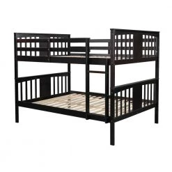 Wood Bunk Bed, Full Over Full Bunk Bed Frame with Ladder, No Box Spring Needed Espresso by ANBAZAR 16 Wood Bunk Bed, Full Over Full Bunk Bed Frame with Ladder, No Box Spring Needed Espresso by ANBAZAR -ANBAZAR Sales espresso anbazar bunk beds ff78 p 66 1000