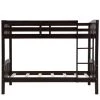 Wood Bunk Bed Twin Over Twin Bunk Bed Wood 2 in 1 Bunk Bed with Ladder and Guardrails for Kids, Teens Espresso by ANBAZAR