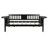 Twin Size Espresso Wood Daybed Frame with Small Foldable Table, Twin Sofa Bed With Wood Slat Support by ANBAZAR
