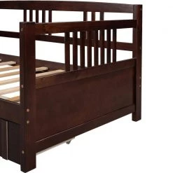 Twin Size Espresso Wood Daybed Frame with Two Drawers, Dual-use Sturdy Sofa Bed for Living Room, No Box Spring Needed by ANBAZAR 15 Twin Size Espresso Wood Daybed Frame with Two Drawers, Dual-use Sturdy Sofa Bed for Living Room, No Box Spring Needed by ANBAZAR -ANBAZAR Sales espresso anbazar daybeds 00513anna fa 1000
