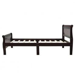 Espresso Twin Size Wood Platform Bed with Headboard and Footboard, Sturdy Sleigh Panel Bed Frame with Wood Slats by ANBAZAR 13 Espresso Twin Size Wood Platform Bed with Headboard and Footboard, Sturdy Sleigh Panel Bed Frame with Wood Slats by ANBAZAR -ANBAZAR Sales espresso anbazar kids beds 00677anna 1f 1000