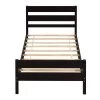 Espresso Twin Platform Bed Frame Heavy Duty Twin Size Bed Frame Wood Platform Bed with Headboard and Foot-Board by ANBAZAR