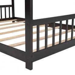 Twin Size House Bed Wood Bed Espresso by ANBAZAR -ANBAZAR Sales espresso anbazar kids beds liner13 c 1f 1000
