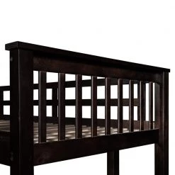 Full Size Loft Bed, Loft Bed with Desk and Storage Shelves, Wood Loft Bed Full Size, No Box Spring Needed (Espresso) by ANBAZAR -ANBAZAR Sales espresso anbazar loft beds 00049anna 1f 1000