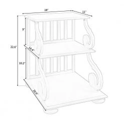 Vintage End Side Table with Shelves and Elegant Legs, Stylish 0-drawer Espresso Nightstand 22.6"H x 18"W x 21"D by ANBAZAR -ANBAZAR Sales espresso anbazar nightstands 00428anna 1f 1000