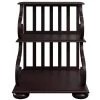 Vintage End Side Table with Shelves and Elegant Legs, Stylish 0-drawer Espresso Nightstand 22.6"H x 18"W x 21"D by ANBAZAR