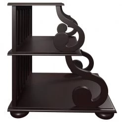 Vintage End Side Table with Shelves and Elegant Legs, Stylish 0-drawer Espresso Nightstand 22.6"H x 18"W x 21"D by ANBAZAR -ANBAZAR Sales espresso anbazar nightstands 00428anna c3 1000