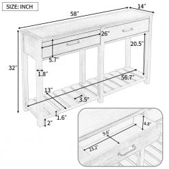 Espresso Farmhouse Console Table Sofa Table with Drawers and Shelf, Living Room Narrow Entryway Table Hallway Table by ANBAZAR 13 Espresso Farmhouse Console Table Sofa Table with Drawers and Shelf, Living Room Narrow Entryway Table Hallway Table by ANBAZAR -ANBAZAR Sales espresso anbazar sideboards buffet tables kz 042 p 40 1000
