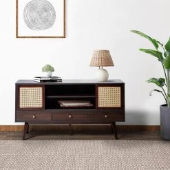 3-Drawer Mid Century Modern Wooden TV Stand for TVs up to 65 in. Flat Screen, Cabinet for Living Room (Espresso) by ANBAZAR -ANBAZAR Sales espresso anbazar tv stands wkx158 31 1000